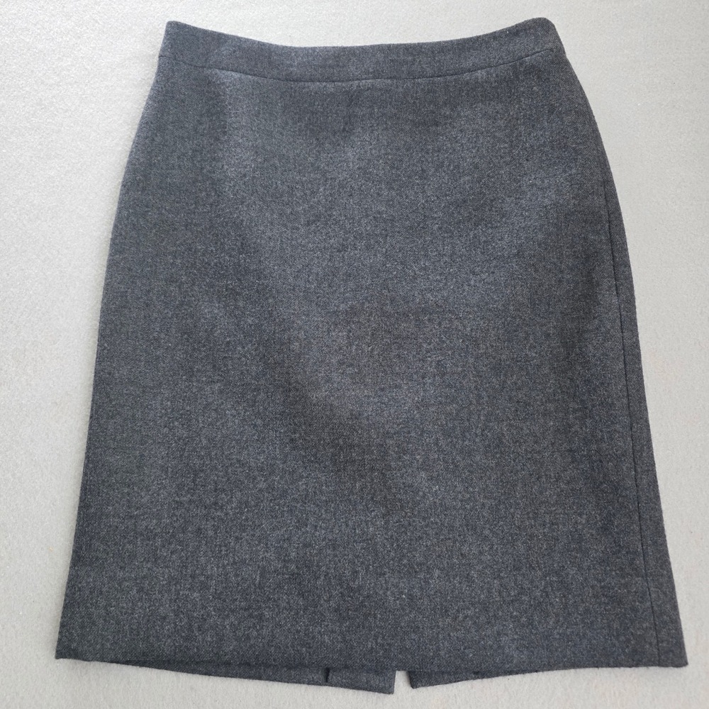J.Crew No. 2 Pencil Skirt Charcoal Gray Wool 2P 15247 HO 12